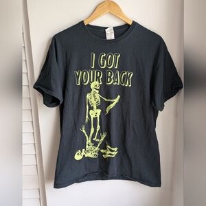 Halloween Glow In The Dark Fruit of the Loom Black 100% Cotton Cotton T-Shirt